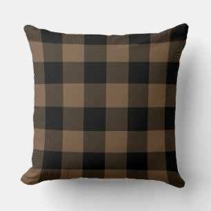 Cojín Decorativo Color del personalizado negro y marrón de la marca