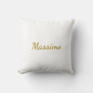Cojín Decorativo Color Dorado Caligrafía Elegante Sencillo Nombre S