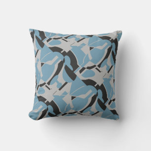 Cojín Decorativo Color gris claro negro diagonal MCM apariencia imp
