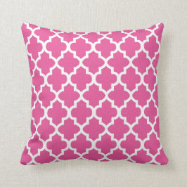 Cojín Decorativo Color marroquí rosado y blanco bonito del diseño