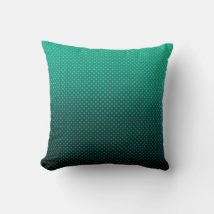 Cojín Decorativo Color negro verde gradiente de puntos polacos impr