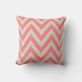 Cojín Decorativo Color rosado rosado Beige ZigZag Rayas Patrón de c