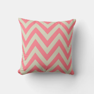 Cojín Decorativo Color rosado rosado Beige ZigZag Rayas Patrón de c