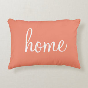 Cojín Decorativo Color salmón "hogar" personalizado acento almohad