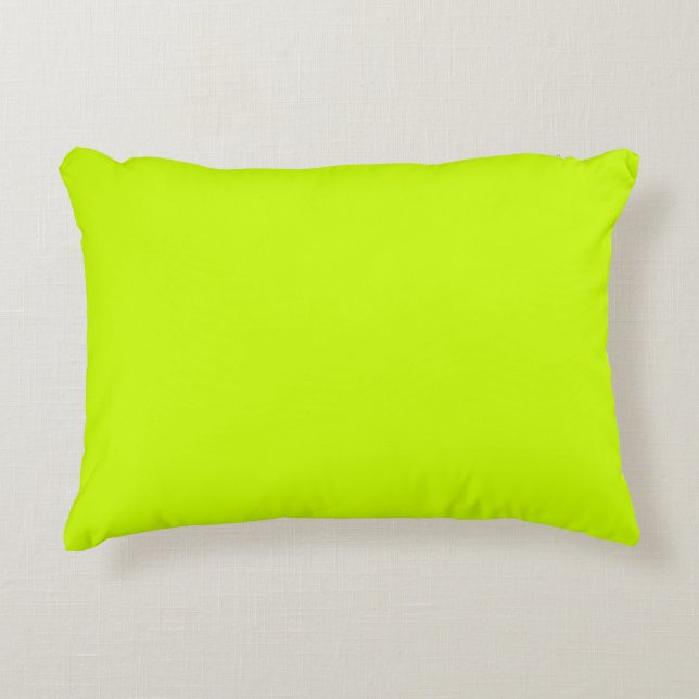 Cojín Decorativo Color Sólido Amarillo Neón (Anverso)