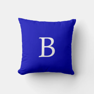 Cojín Decorativo Color Sólido Cobalt Azul Monogramado