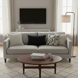 Cojín Decorativo Color Sólido Negro Diseño Moderno Minimalista