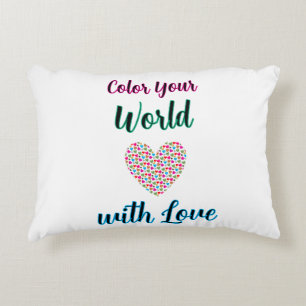 Cojín Decorativo Color tu mundo con amor - Vibrante diseño del cora