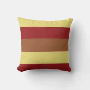 Cojín Decorativo Color vintage Rojo Marrón Amarillo Estripas Retro