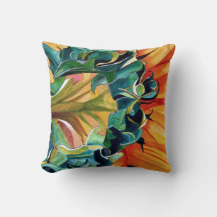 Cojín Decorativo Coloración de arte original de la acuarela de gira