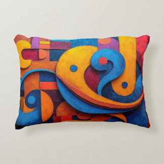 Cojín Decorativo Colorcube 5 Colorido Cubismo Acento Pilar