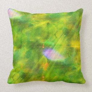 Cojín Decorativo coloree el verde inconsútil del fondo, amarillo