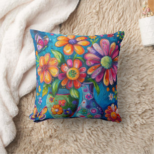 Cojín Decorativo Colores Brillantes Florales