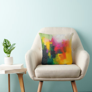 Cojín Decorativo Colores brillantes Resumen Arte