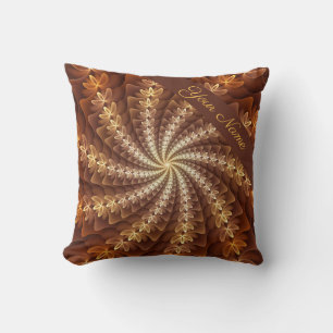 Cojín Decorativo Colores Cálidos, Nombre de Patrón Fractal Moderno