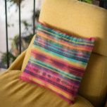 Cojín Decorativo Colores de agua de franjas de manta mexicana<br><div class="desc">Este diseño se puede personalizar eligiendo la opción Editar diseño. También puede transferir a otros artículos. Póngase en contacto conmigo en colorflowcreations@gmail.com o utilice la opción de chat en la parte superior de la página si desea tener este diseño en otro producto o necesita ayuda con este diseño. Ver más...</div>