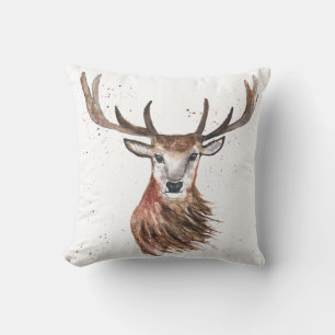 Cojín Decorativo Colores De Agua Originales Stag Deer Woodlands Ani