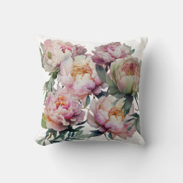 Cojín Decorativo Colores de agua rosados Peony Cushion