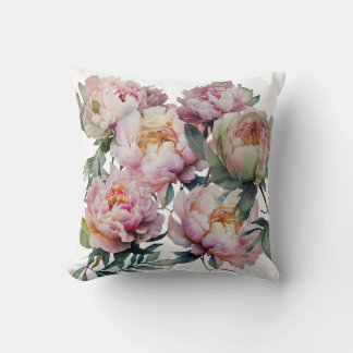 Cojín Decorativo Colores de agua rosados Peony Cushion