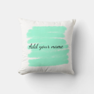 Cojín Decorativo Colores de agua verdes agregar un mensaje de texto