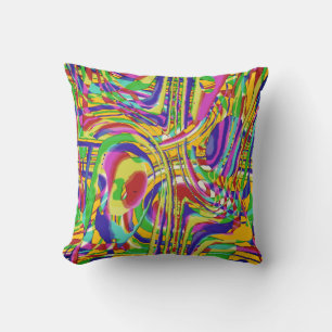 Cojín Decorativo Colores de Arcoíris Suaves Confeti Dorado Abstract
