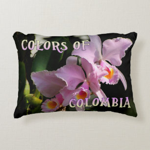 Cojín Decorativo Colores de Colombia Cattleya Orquídea Acento de al