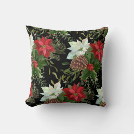 Cojín Decorativo Colores de pino floral Decoración navideña de invi