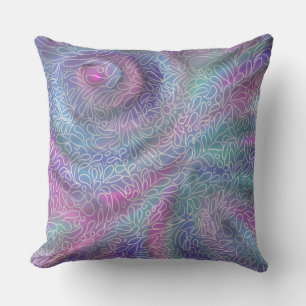 Cojín Decorativo Colores de sirena metálica con paisajes abstractos