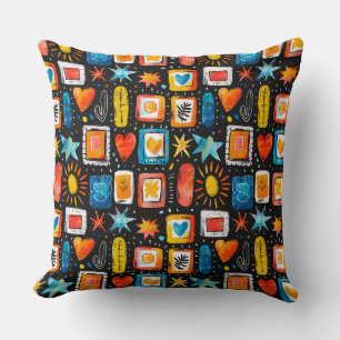 Cojín Decorativo Colores de verano brillantes estrellas de marca, c