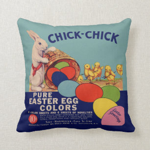 Cojín Decorativo Colores del huevo de Pascua del vintage con el