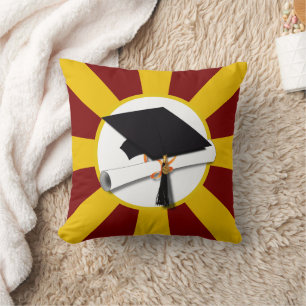 Cojín Decorativo Colores escolares Graduación Cap con Diploma