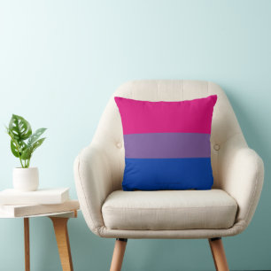 Cojín Decorativo Colores magenta de la bandera del orgullo bisexual
