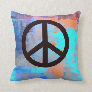 Cojín Decorativo Colores "pintados" con símbolo de paz