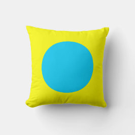 Cojín Decorativo Colores redondos - azul cielo y amarillo