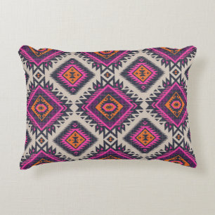 Cojín Decorativo Colores retro, diseño tribal navajo.