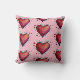 Cojín Decorativo Colores rojos acuarela arte lanza cucharadita