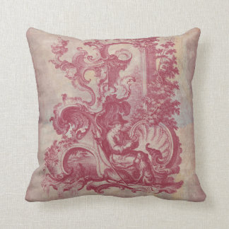 Cojín Decorativo Colores rojos de Toile Pompeya del vintage francés