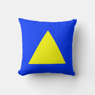 Cojín Decorativo Colores triangulares - amarillo y azul
