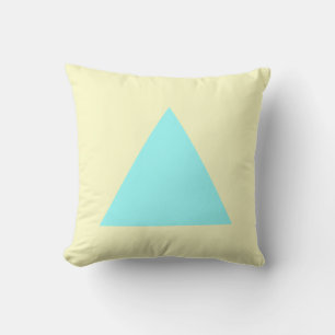 Cojín Decorativo Colores triangulares - Azul helado y amarillo páli