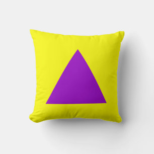 Cojín Decorativo Colores triangulares - morado y amarillo