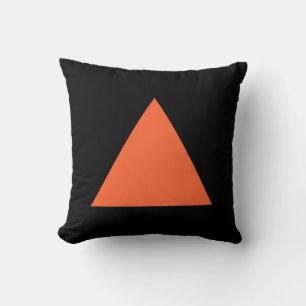 Cojín Decorativo Colores triangulares - Naranja otoñal sobre negro