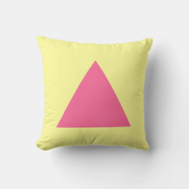Cojín Decorativo Colores triangulares - Rosa profundo con amarillo 