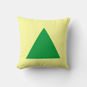 Cojín Decorativo Colores triangulares - Verde de hierba y amarillo