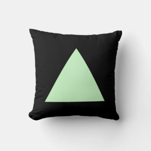 Cojín Decorativo Colores triangulares - Verde fantasma sobre negro