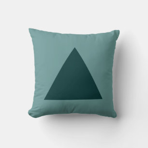 Cojín Decorativo Colores triangulares - Verde oscuro y verde oceáni