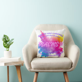 Cojín Decorativo Colores vibrantes salpicaduras Salmo 91