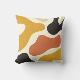 Cojín Decorativo  colorful Abstract Black And mustard orange