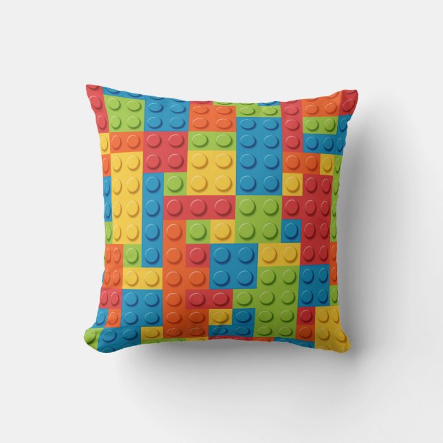 Cojín Decorativo colorful bricks kids pattern (Anverso)