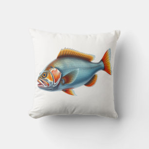 Cojín Decorativo Colorful Fish Illustration with Detailed Features