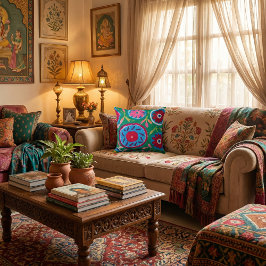 Cojín Decorativo   Colorful Floral  pattern nature vibrant flowers